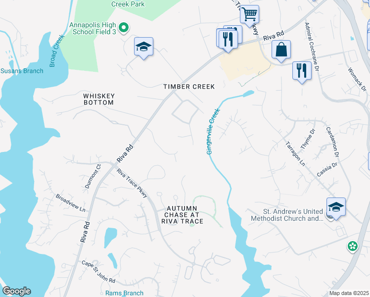 map of restaurants, bars, coffee shops, grocery stores, and more near 234 Bowen Court in Annapolis