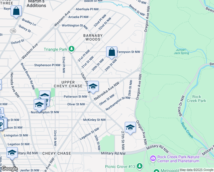 map of restaurants, bars, coffee shops, grocery stores, and more near 6004 28th Street Northwest in Washington