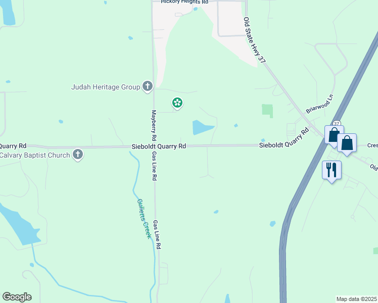 map of restaurants, bars, coffee shops, grocery stores, and more near 2330 Sieboldt Quarry Road in Bedford