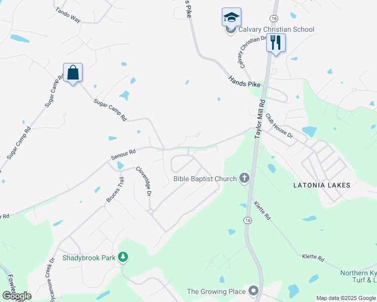 map of restaurants, bars, coffee shops, grocery stores, and more near 3338 Summitrun Drive in Independence