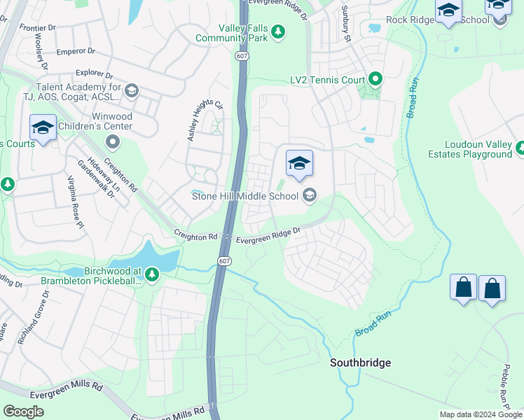 map of restaurants, bars, coffee shops, grocery stores, and more near 43011 Rosemount Woods Terrace in Ashburn