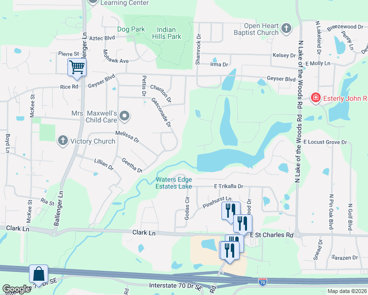 map of restaurants, bars, coffee shops, grocery stores, and more near 5340-5342 Godas Cir in Columbia