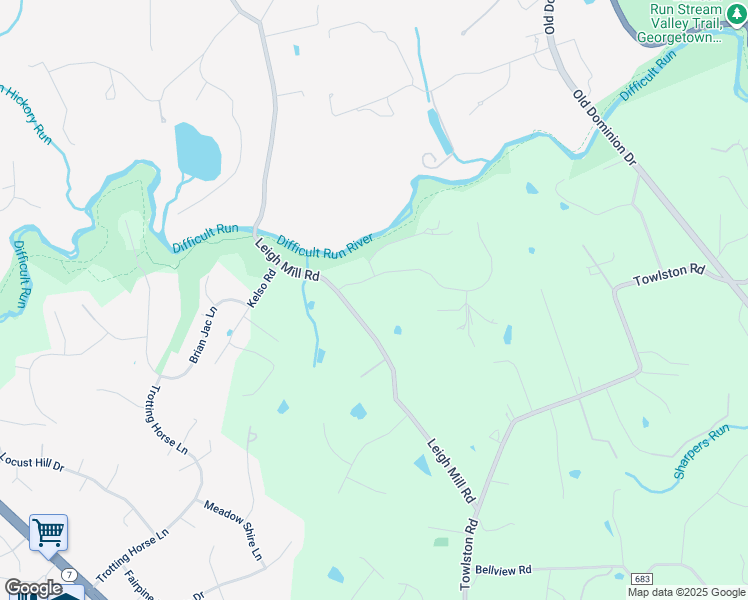 map of restaurants, bars, coffee shops, grocery stores, and more near 1055 Leigh Mill Road in Great Falls