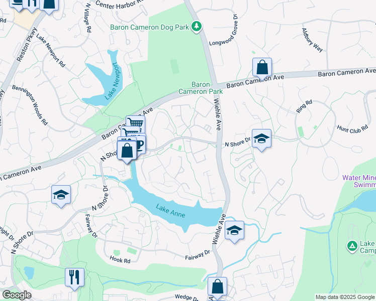 map of restaurants, bars, coffee shops, grocery stores, and more near 1526 Northgate Square in Reston