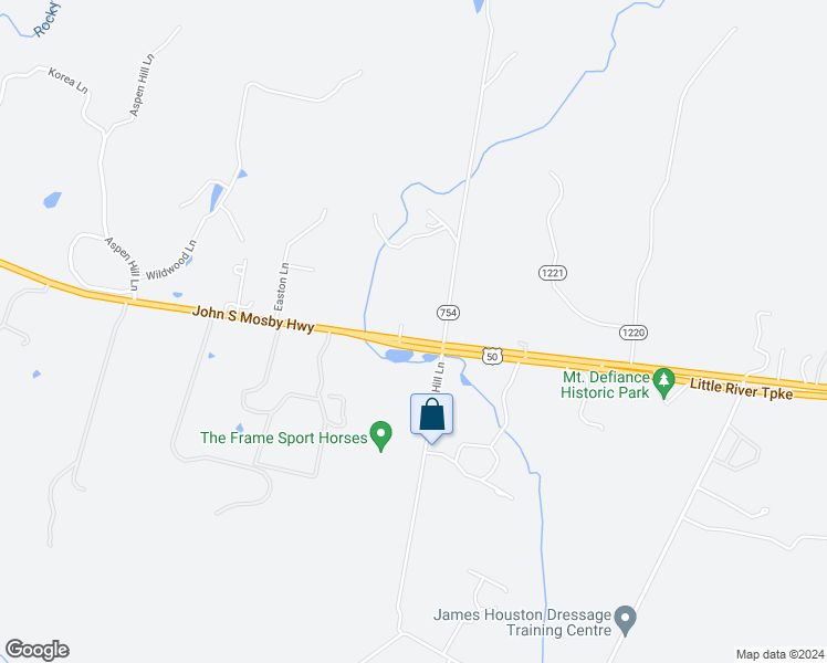 map of restaurants, bars, coffee shops, grocery stores, and more near 6326 John Mosby Highway in Middleburg