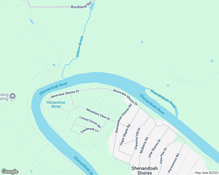 map of restaurants, bars, coffee shops, grocery stores, and more near 489 Riverview Shores Drive in Front Royal