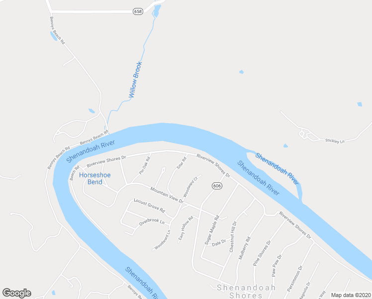 map of restaurants, bars, coffee shops, grocery stores, and more near 489 Riverview Shores Drive in Front Royal