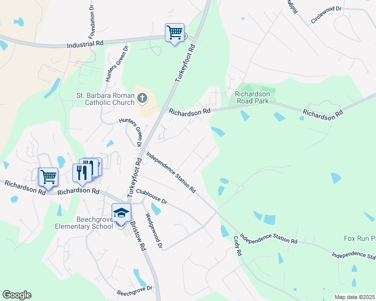 map of restaurants, bars, coffee shops, grocery stores, and more near 4081 Kimberly Drive in Independence