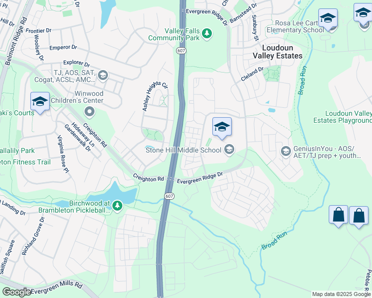 map of restaurants, bars, coffee shops, grocery stores, and more near 23394 Madison Heights Terrace in Ashburn