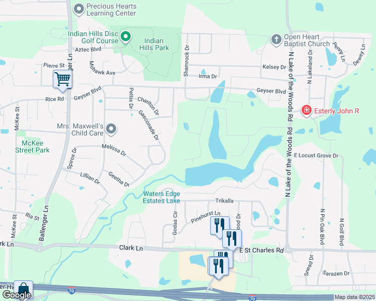 map of restaurants, bars, coffee shops, grocery stores, and more near 1877 Waterfront Drive North in Columbia