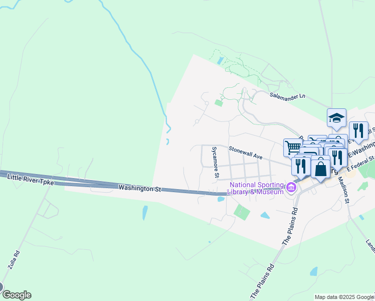 map of restaurants, bars, coffee shops, grocery stores, and more near 20 Stonewall Court in Middleburg