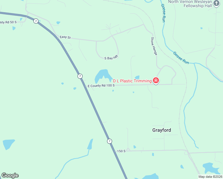 map of restaurants, bars, coffee shops, grocery stores, and more near 1405 East County Road 100 South in North Vernon