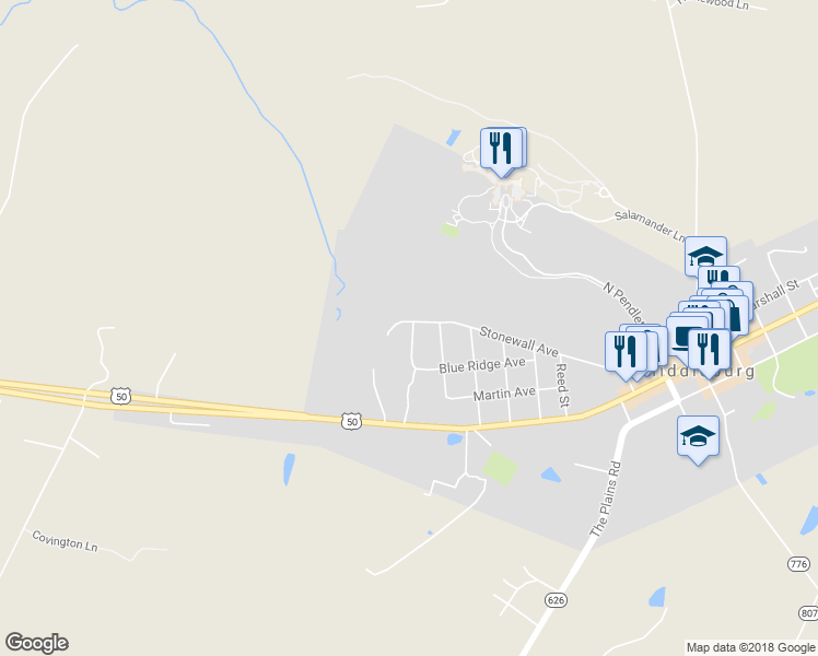 map of restaurants, bars, coffee shops, grocery stores, and more near 5 Stonewall Court in Middleburg