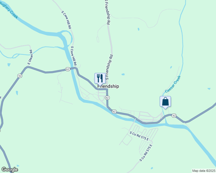 map of restaurants, bars, coffee shops, grocery stores, and more near in Friendship