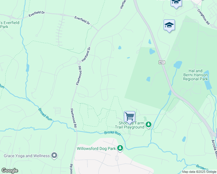 map of restaurants, bars, coffee shops, grocery stores, and more near 41676 Carefree Court in Aldie