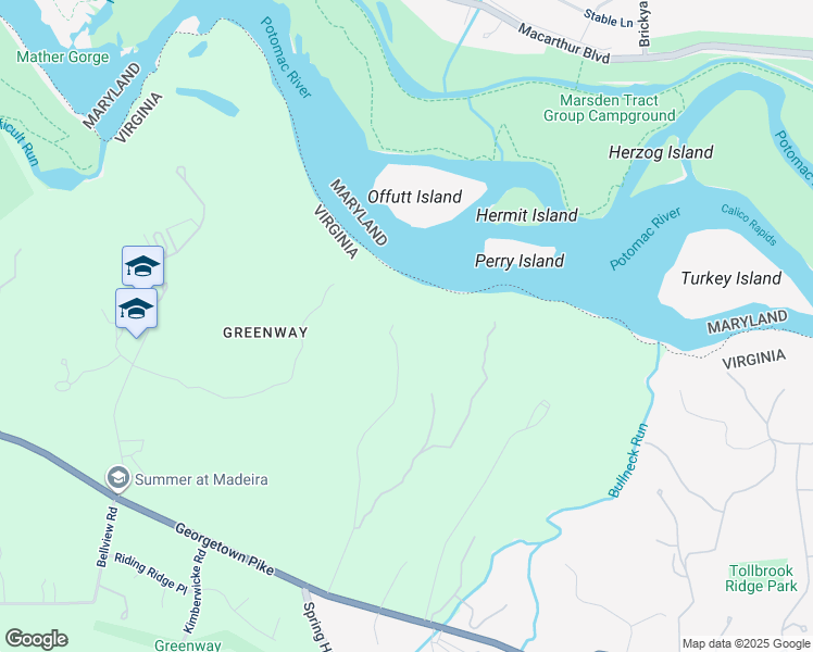 map of restaurants, bars, coffee shops, grocery stores, and more near 703 Potomac Knolls Drive in McLean