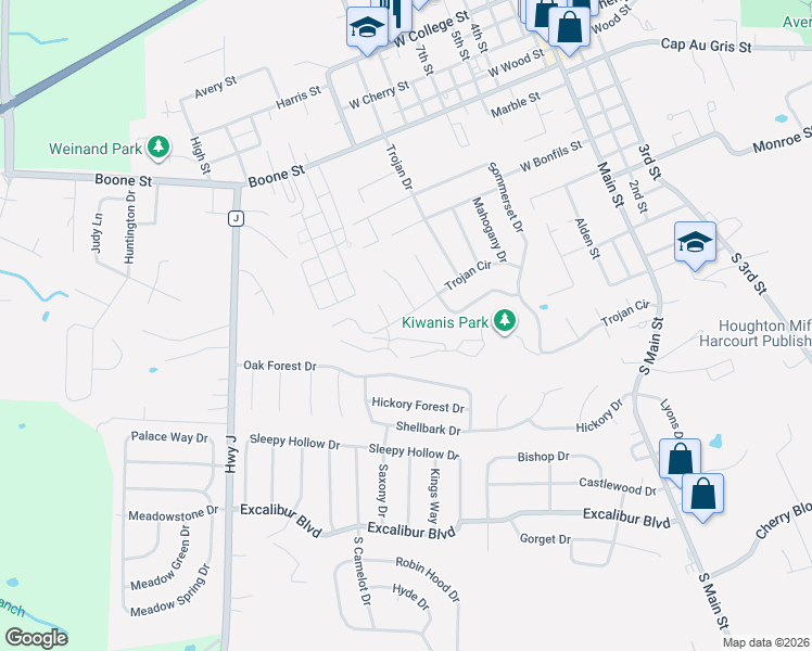 map of restaurants, bars, coffee shops, grocery stores, and more near 936 Trojan Circle in Troy