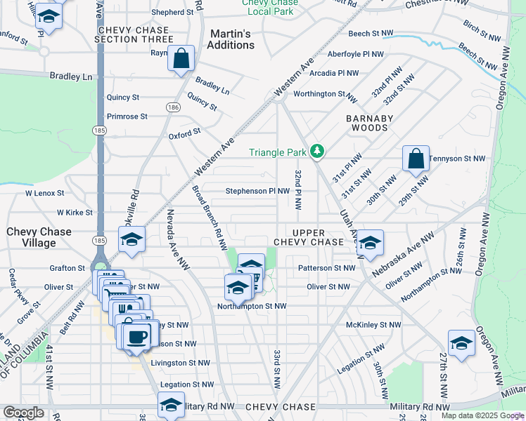 map of restaurants, bars, coffee shops, grocery stores, and more near 3312 Runnymede Place Northwest in Washington
