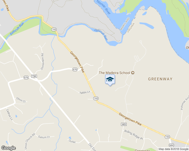 map of restaurants, bars, coffee shops, grocery stores, and more near 8540 Georgetown Pike in McLean