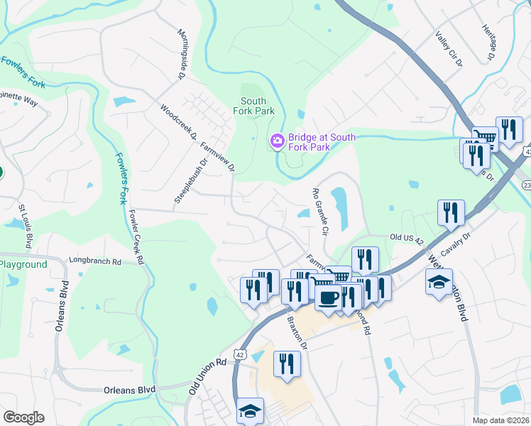 map of restaurants, bars, coffee shops, grocery stores, and more near 25 Homestead Drive in Florence