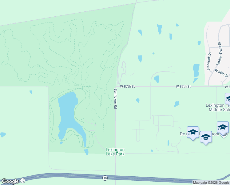 map of restaurants, bars, coffee shops, grocery stores, and more near 9000 Sunflower Road in De Soto
