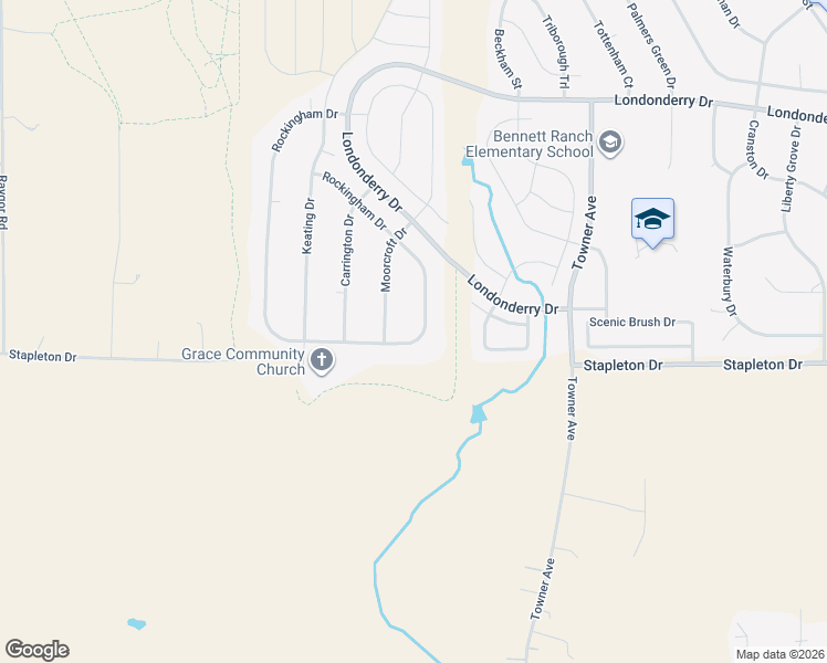 map of restaurants, bars, coffee shops, grocery stores, and more near 9316 Rockingham Drive in Peyton