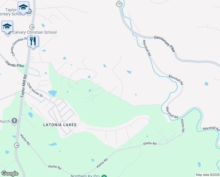 map of restaurants, bars, coffee shops, grocery stores, and more near 5955 Lieberman Road in Covington