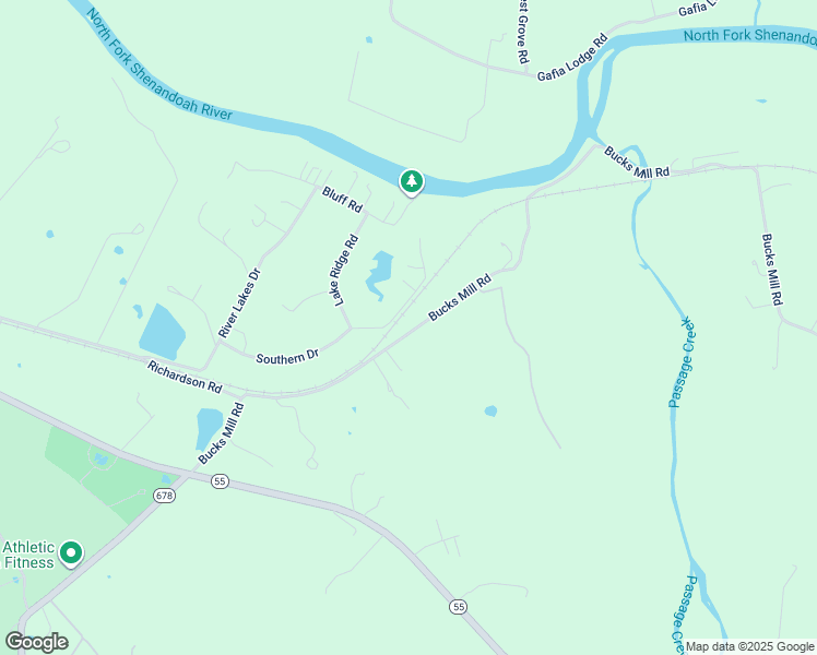 map of restaurants, bars, coffee shops, grocery stores, and more near 599 Bucks Mill Road in Strasburg
