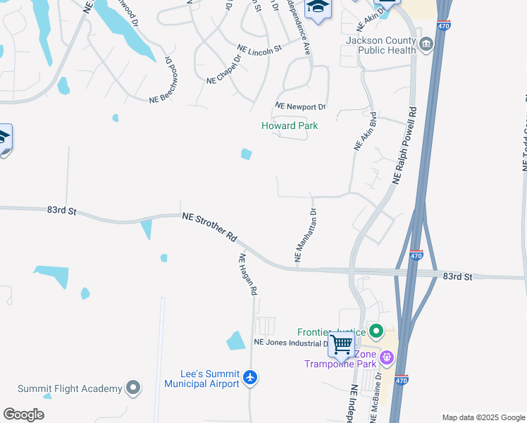 map of restaurants, bars, coffee shops, grocery stores, and more near 3200 Northeast Wilshire Drive in Lee's Summit