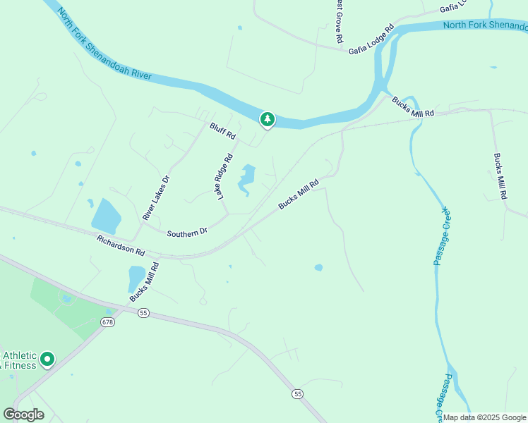 map of restaurants, bars, coffee shops, grocery stores, and more near 599 Bucks Mill Road in Strasburg