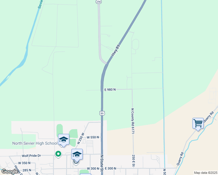 map of restaurants, bars, coffee shops, grocery stores, and more near 65 980 North in Salina