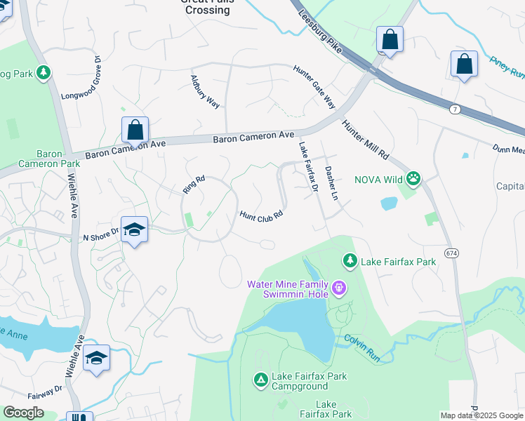 map of restaurants, bars, coffee shops, grocery stores, and more near 1337 Buttermilk Lane in Reston