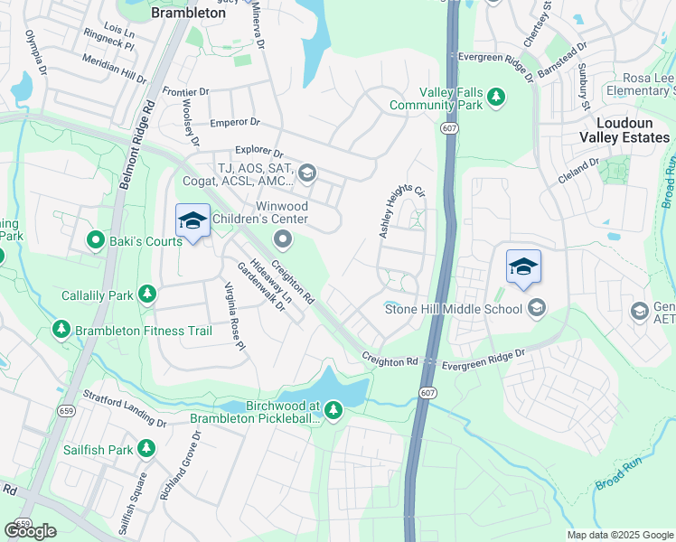 map of restaurants, bars, coffee shops, grocery stores, and more near 23337 Mount Middleton Square in Ashburn