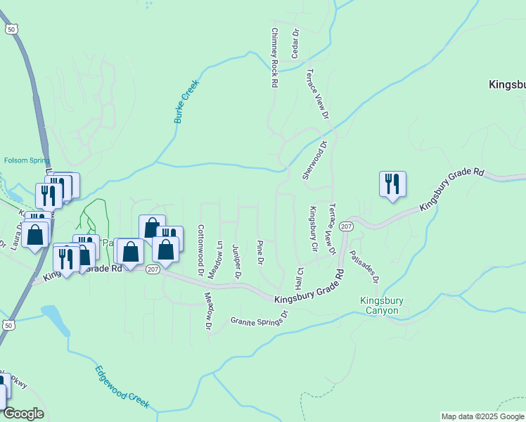map of restaurants, bars, coffee shops, grocery stores, and more near 193 Pine Drive in Stateline