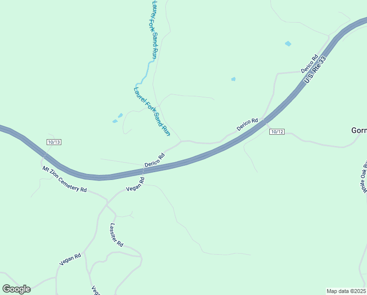 map of restaurants, bars, coffee shops, grocery stores, and more near 233 Derico Road in Buckhannon