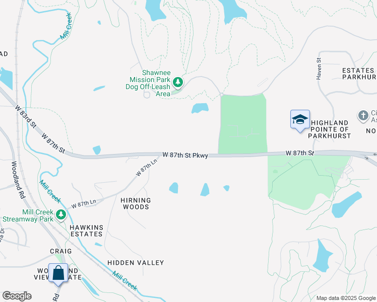 map of restaurants, bars, coffee shops, grocery stores, and more near 18800 West 87th Street in Lenexa
