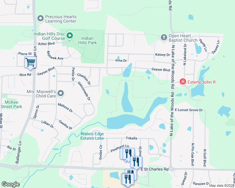 map of restaurants, bars, coffee shops, grocery stores, and more near 1955 Waterfront Drive North in Columbia