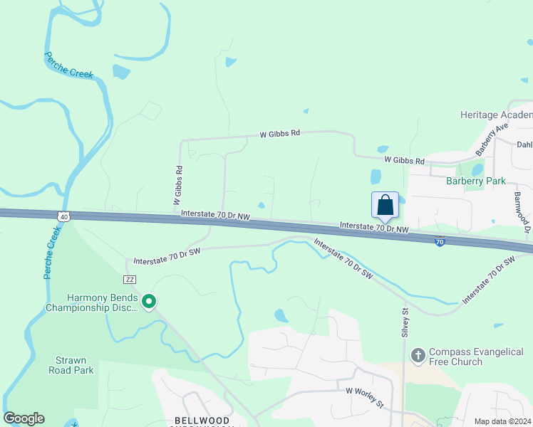 map of restaurants, bars, coffee shops, grocery stores, and more near 1435 North Dawn Drive in Columbia