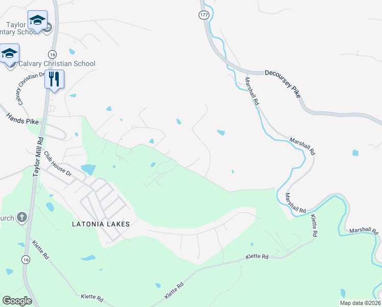 map of restaurants, bars, coffee shops, grocery stores, and more near 5955 Lieberman Road in Covington