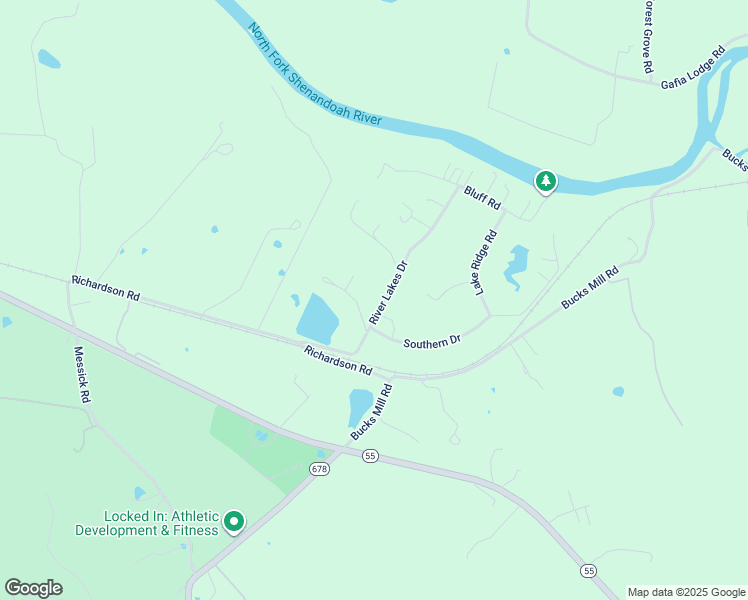 map of restaurants, bars, coffee shops, grocery stores, and more near 334 River Lakes Drive in Strasburg