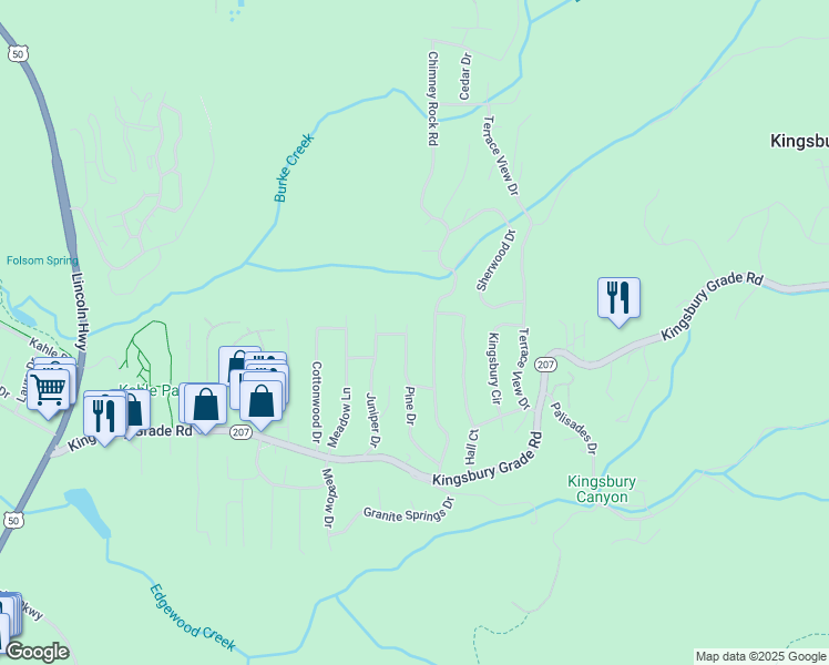map of restaurants, bars, coffee shops, grocery stores, and more near 193 Pine Drive in Stateline