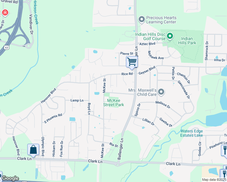 map of restaurants, bars, coffee shops, grocery stores, and more near 4515 Orchard Lane in Columbia