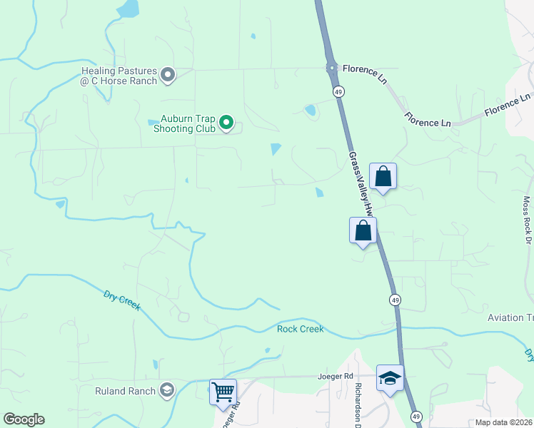map of restaurants, bars, coffee shops, grocery stores, and more near 11700 Quail Road in Auburn