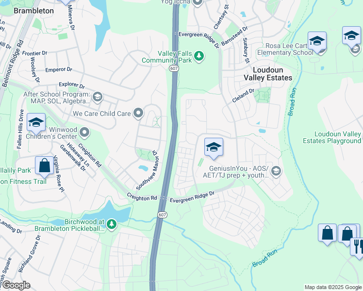map of restaurants, bars, coffee shops, grocery stores, and more near 23328 Madison Heights Terrace in Ashburn