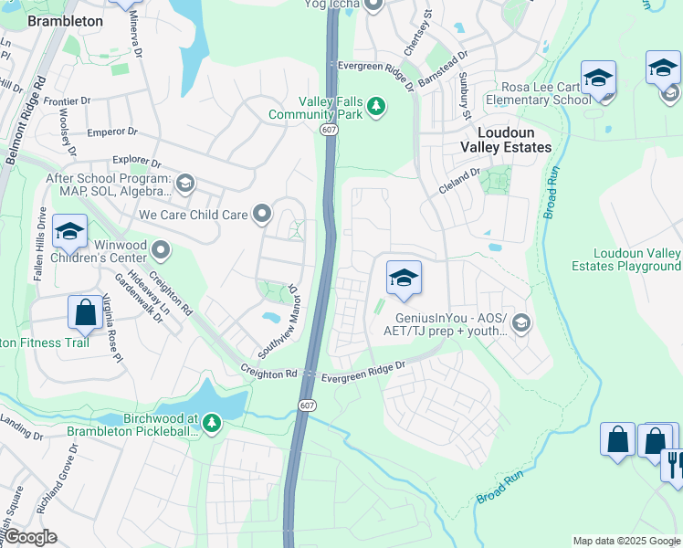 map of restaurants, bars, coffee shops, grocery stores, and more near 23330 Madison Heights Terrace in Ashburn