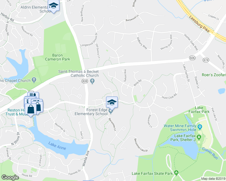 map of restaurants, bars, coffee shops, grocery stores, and more near 1449 Greenmont Court in Reston