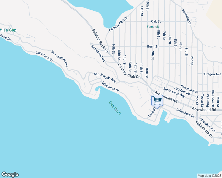 map of restaurants, bars, coffee shops, grocery stores, and more near 13091 Lakeshore Drive in Clearlake