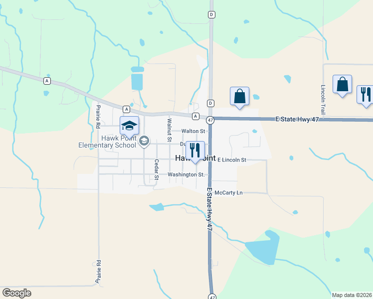 map of restaurants, bars, coffee shops, grocery stores, and more near 323 Chestnut Street in Hawk Point