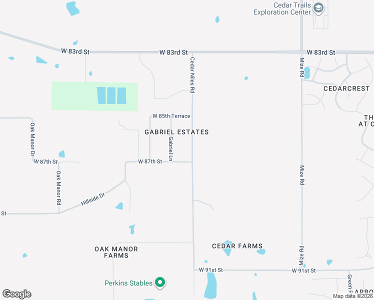 map of restaurants, bars, coffee shops, grocery stores, and more near 8668 Cedar Niles Road in Lenexa