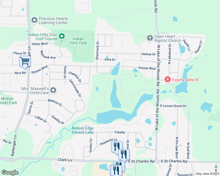 map of restaurants, bars, coffee shops, grocery stores, and more near 1955 Waterfront Drive North in Columbia